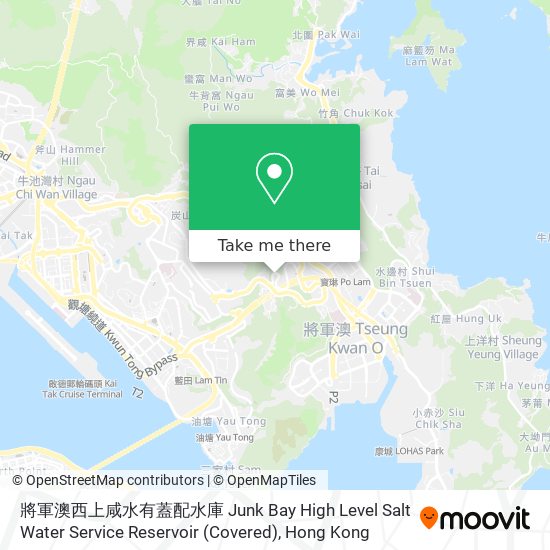 將軍澳西上咸水有蓋配水庫 Junk Bay High Level Salt Water Service Reservoir (Covered) map