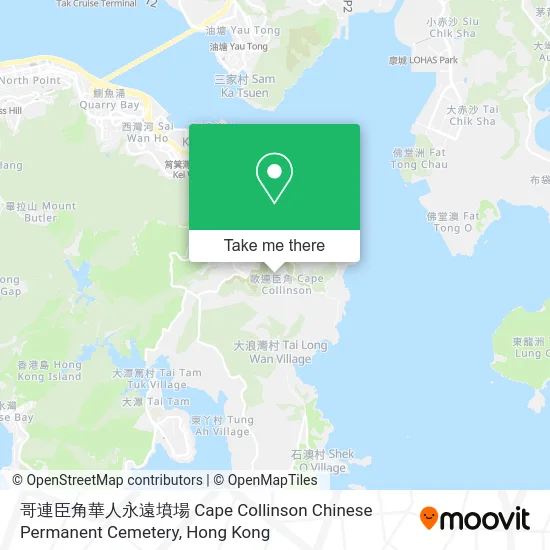 哥連臣角華人永遠墳場 Cape Collinson Chinese Permanent Cemetery map