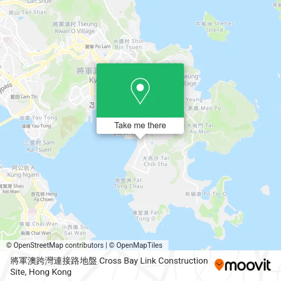 將軍澳跨灣連接路地盤 Cross Bay Link Construction Site地圖