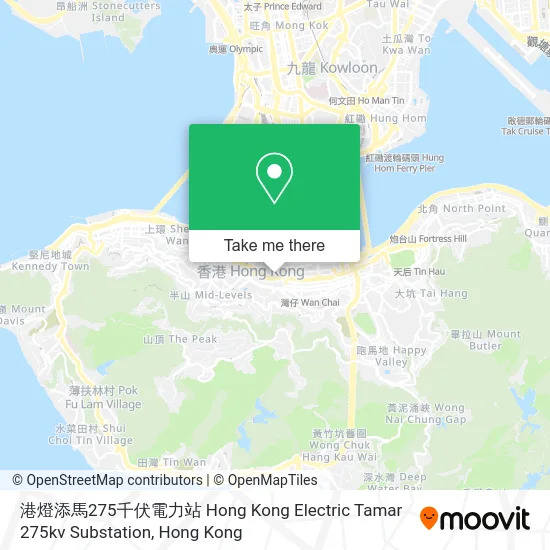 港燈添馬275千伏電力站 Hong Kong Electric Tamar 275kv Substation map
