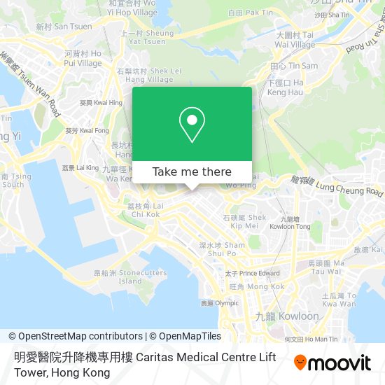 明愛醫院升降機專用樓 Caritas Medical Centre Lift Tower map