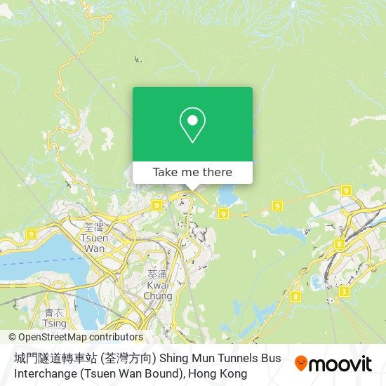 城門隧道轉車站 (荃灣方向) Shing Mun Tunnels Bus Interchange (Tsuen Wan Bound) map