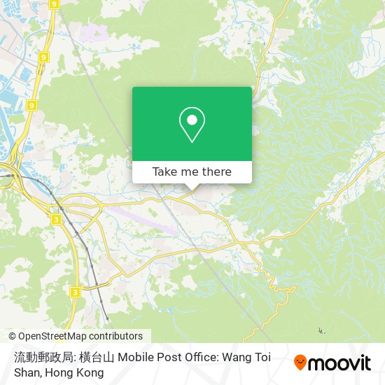 流動郵政局: 橫台山 Mobile Post Office: Wang Toi Shan map