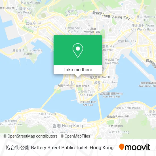 炮台街公廁 Battery Street Public Toilet map