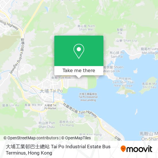 大埔工業邨巴士總站 Tai Po Industrial Estate Bus Terminus地圖