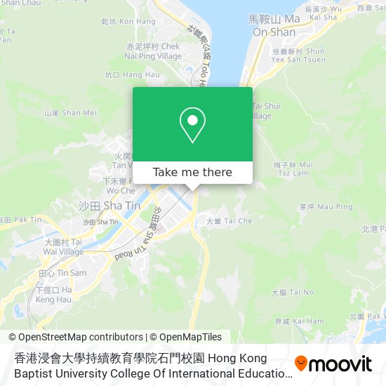 香港浸會大學持續教育學院石門校園 Hong Kong Baptist University College Of International Education Shek Mun Campus map