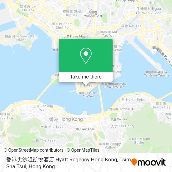 香港尖沙咀凱悅酒店 Hyatt Regency Hong Kong, Tsim Sha Tsui map