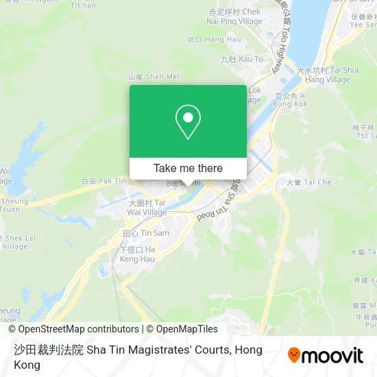 沙田裁判法院 Sha Tin Magistrates' Courts map