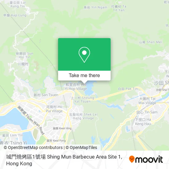城門燒烤區1號場 Shing Mun Barbecue Area Site 1 map