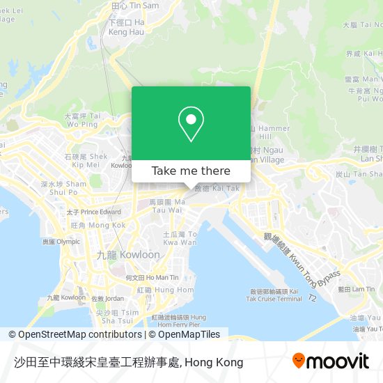 沙田至中環綫宋皇臺工程辦事處地圖