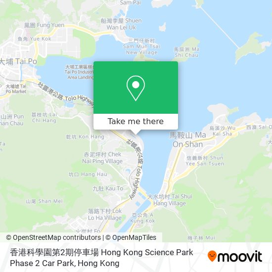 香港科學園第2期停車場 Hong Kong Science Park Phase 2 Car Park map