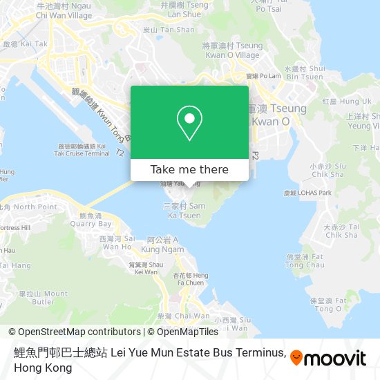 鯉魚門邨巴士總站 Lei Yue Mun Estate Bus Terminus map