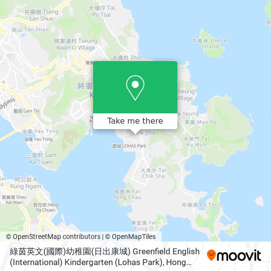 綠茵英文(國際)幼稚園(日出康城) Greenfield English (International) Kindergarten (Lohas Park) map