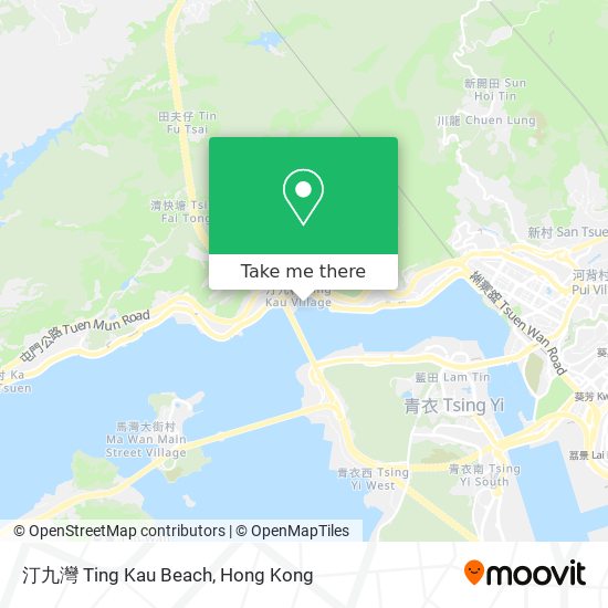 汀九灣 Ting Kau Beach map