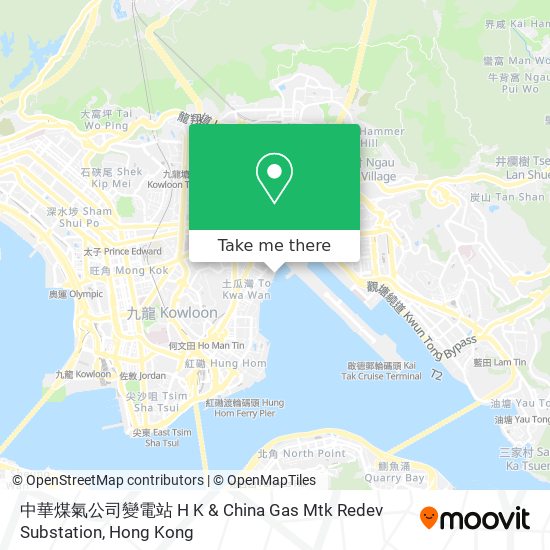 中華煤氣公司變電站 H K & China Gas Mtk Redev Substation map