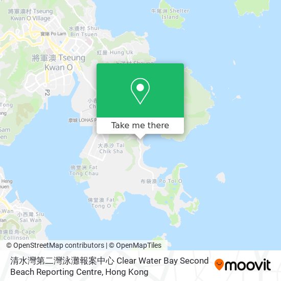 清水灣第二灣泳灘報案中心 Clear Water Bay Second Beach Reporting Centre map