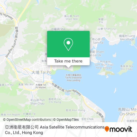 亞洲衞星有限公司 Asia Satellite Telecommunications Co., Ltd. map