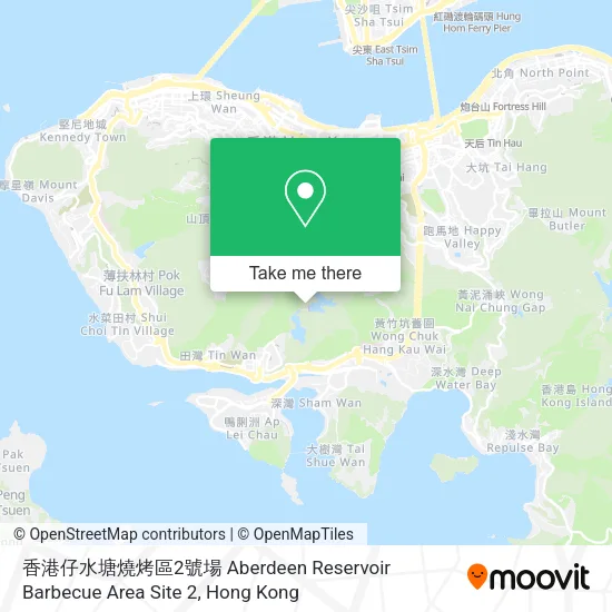 香港仔水塘燒烤區2號場 Aberdeen Reservoir Barbecue Area Site 2 map