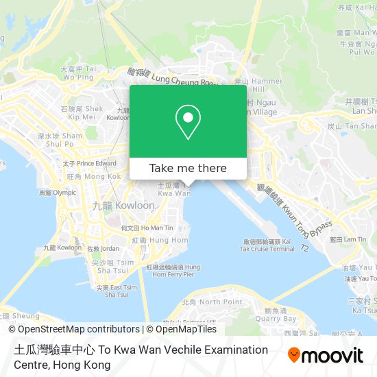 土瓜灣驗車中心 To Kwa Wan Vechile Examination Centre map