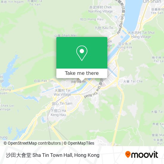 沙田大會堂 Sha Tin Town Hall map