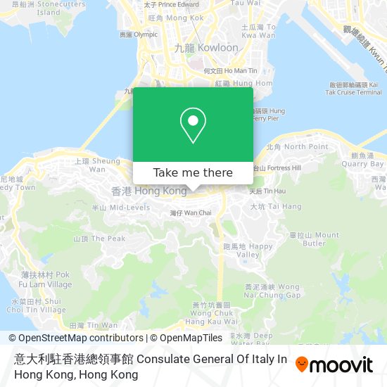 意大利駐香港總領事館 Consulate General Of Italy In Hong Kong map