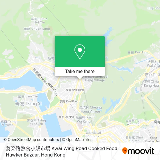 葵榮路熟食小販市場 Kwai Wing Road Cooked Food Hawker Bazaar map