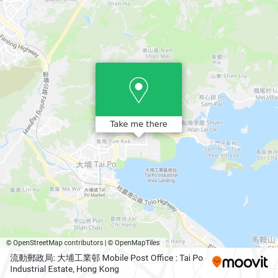 流動郵政局: 大埔工業邨 Mobile Post Office : Tai Po Industrial Estate map