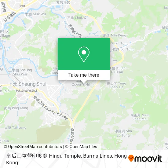 皇后山軍營印度廟 Hindu Temple, Burma Lines map