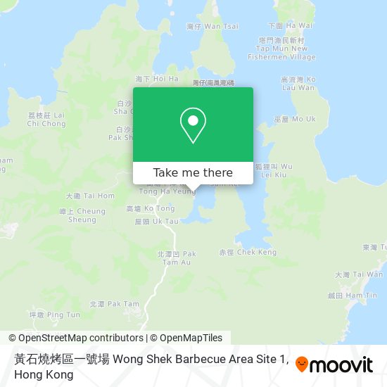 黃石燒烤區一號場 Wong Shek Barbecue Area Site 1 map