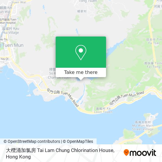 大欖涌加氯房 Tai Lam Chung Chlorination House map