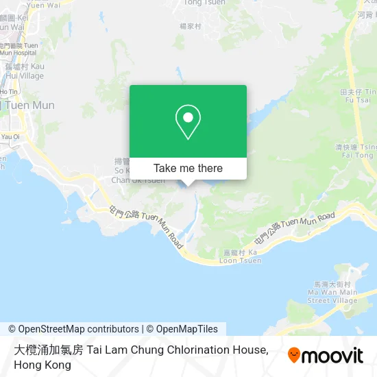 大欖涌加氯房 Tai Lam Chung Chlorination House map