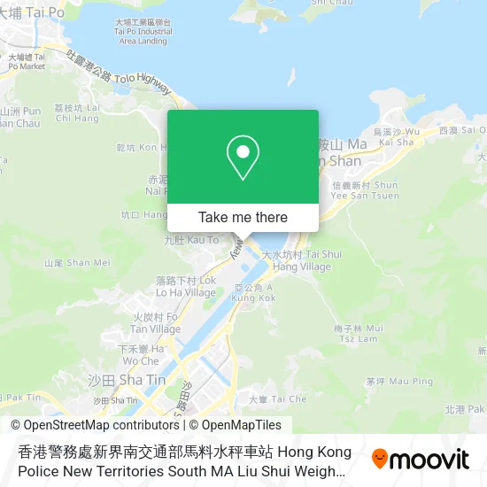 香港警務處新界南交通部馬料水秤車站 Hong Kong Police New Territories South MA Liu Shui Weigh Station map