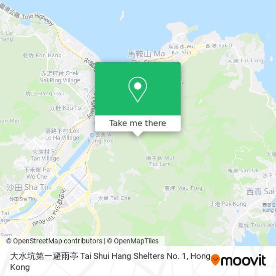 大水坑第一避雨亭 Tai Shui Hang Shelters No. 1 map