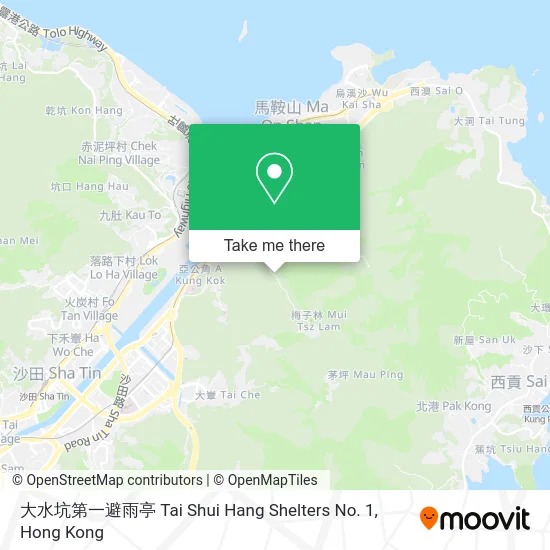 大水坑第一避雨亭 Tai Shui Hang Shelters No. 1 map