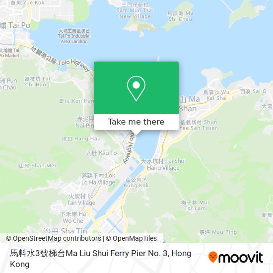 馬料水3號梯台Ma Liu Shui Ferry Pier No. 3 map