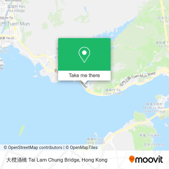 大欖涌橋 Tai Lam Chung Bridge map