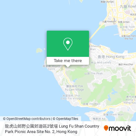 龍虎山郊野公園郊遊區2號場 Lung Fu Shan Country Park Picnic Area Site No. 2 map