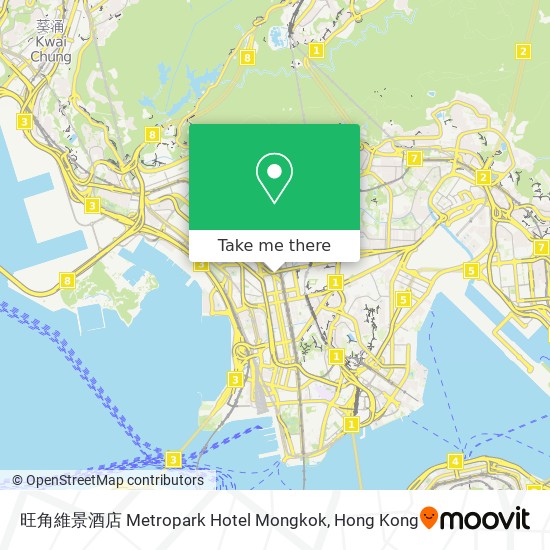 旺角維景酒店 Metropark Hotel Mongkok map