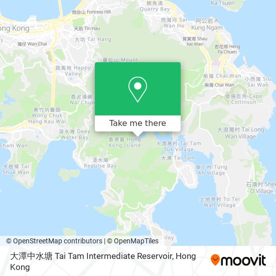 大潭中水塘 Tai Tam Intermediate Reservoir map