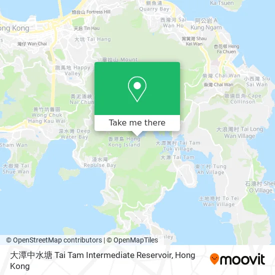 大潭中水塘 Tai Tam Intermediate Reservoir地圖