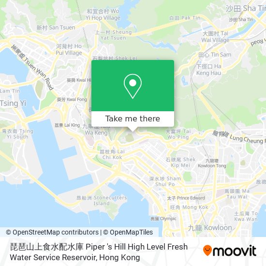 琵琶山上食水配水庫 Piper 's Hill High Level Fresh Water Service Reservoir地圖