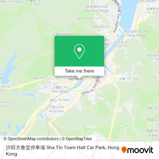 沙田大會堂停車場 Sha Tin Town Hall Car Park地圖