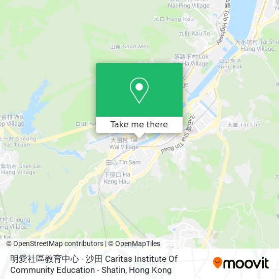 明愛社區教育中心 - 沙田 Caritas Institute Of Community Education - Shatin map