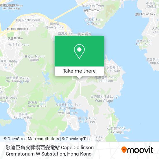 歌連臣角火葬場西變電站 Cape Collinson Crematorium W Substation map