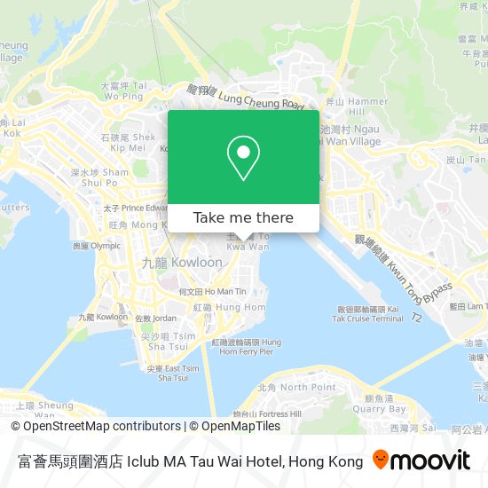 富薈馬頭圍酒店 Iclub MA Tau Wai Hotel map
