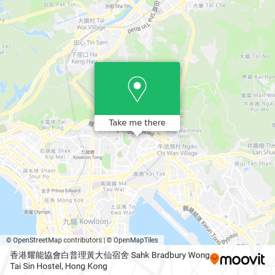 香港耀能協會白普理黃大仙宿舍 Sahk Bradbury Wong Tai Sin Hostel map