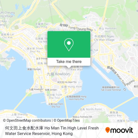 何文田上食水配水庫 Ho Man Tin High Level Fresh Water Service Reservoir地圖