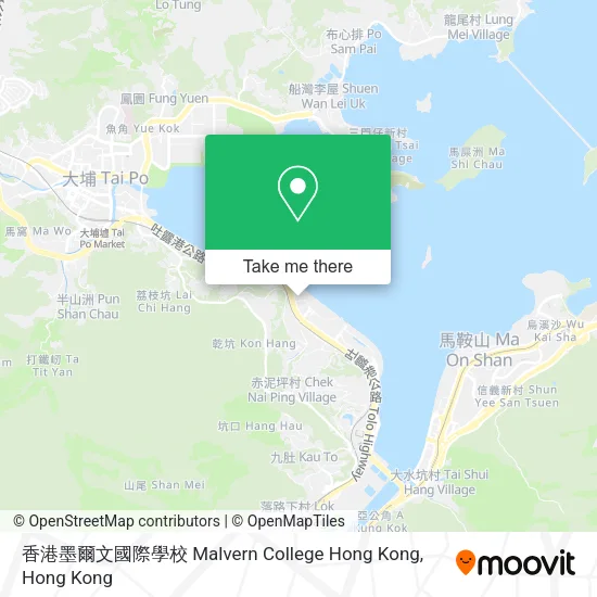 香港墨爾文國際學校 Malvern College Hong Kong map