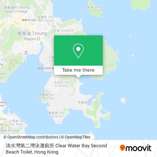 清水灣第二灣泳灘廁所 Clear Water Bay Second Beach Toilet map