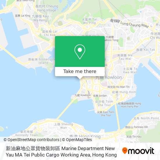 新油麻地公眾貨物裝卸區 Marine Department New Yau MA Tei Public Cargo Working Area map